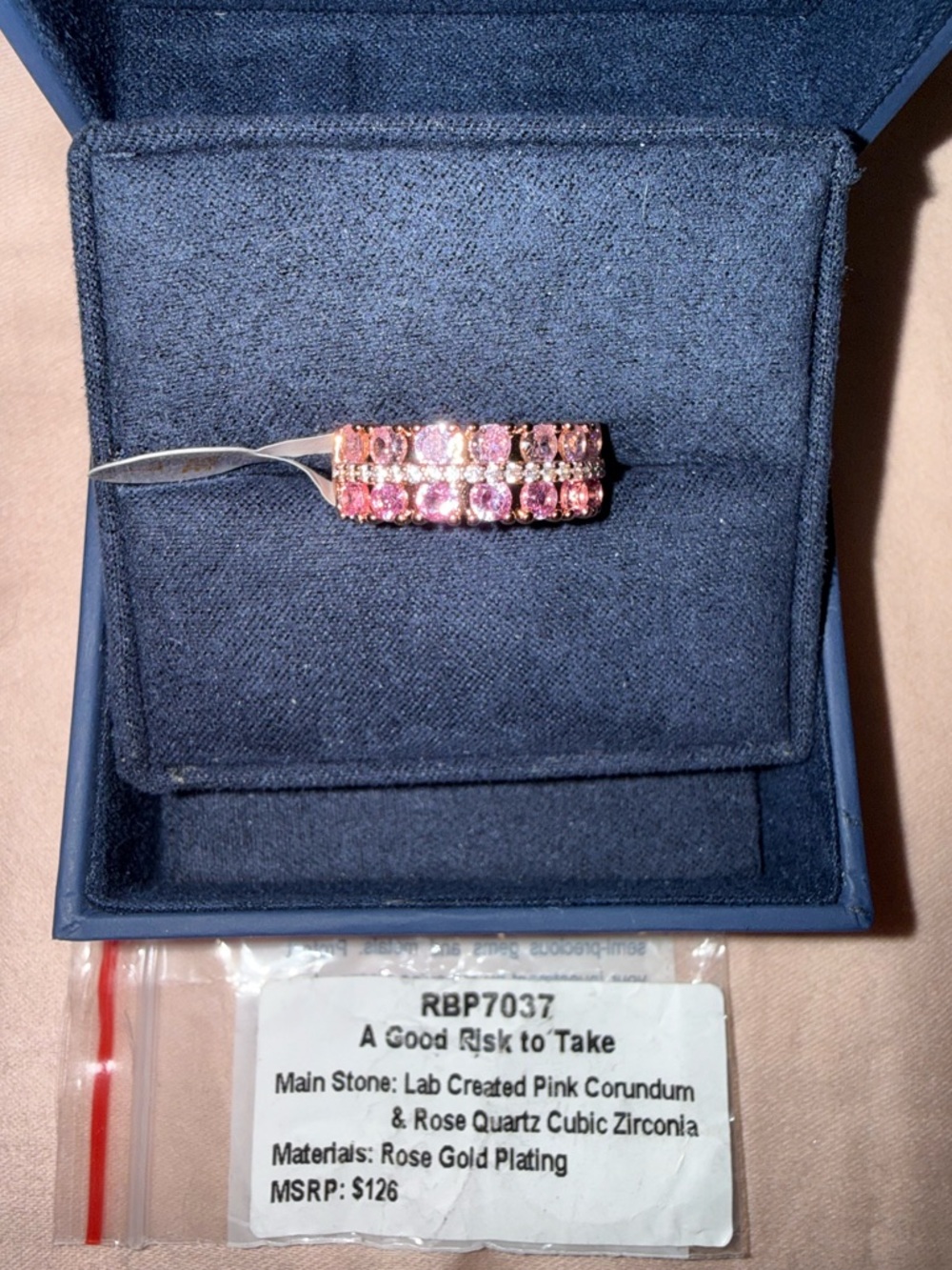 BP RBP7037 “A Good Risk to Take” Pink Corundum & Rose Quartz CZ Rose Gold